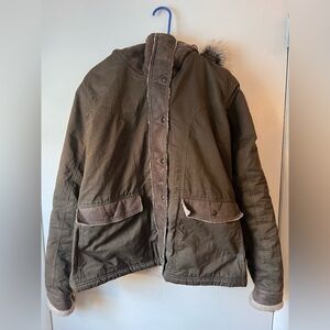 Kuhl Women’s Brown Faux Fur Hooded Projekt Jacket Size XL